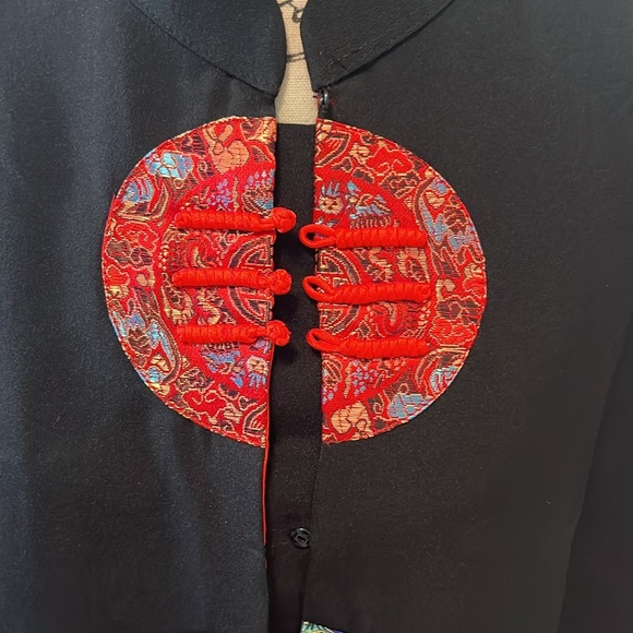Vintage Kim Lai 100% Silk Jacket Vietnam Toggle Closure Asian - Picture 2 of 7